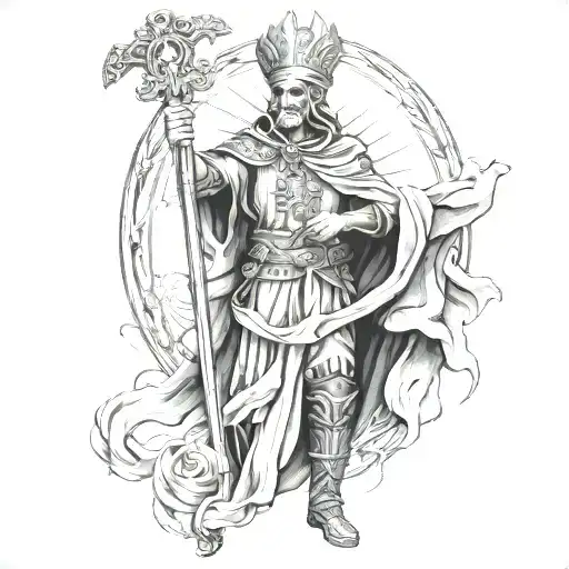 St. Florian over Santa Muerte tattoo design idea