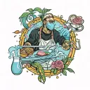 window washing culinary arts LSD life experience DNA tattoo design idea