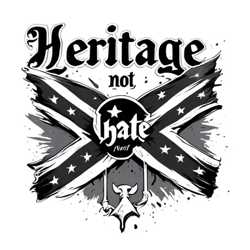 "Heritage not hate " Rebel Flag embedded inside tattoo design idea