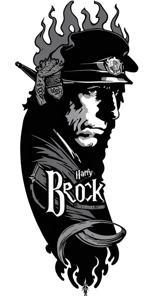 "Brock" harry potter lord of the rings nat20 police fire tattoo design idea