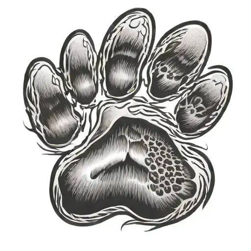 dog paw print tattoo design idea