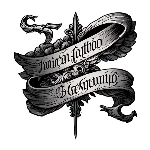 "Roman" scroll with ancient Greek mythology tattoo design idea