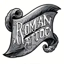 "Roman" scroll with ancient Greek mythology tattoo design idea