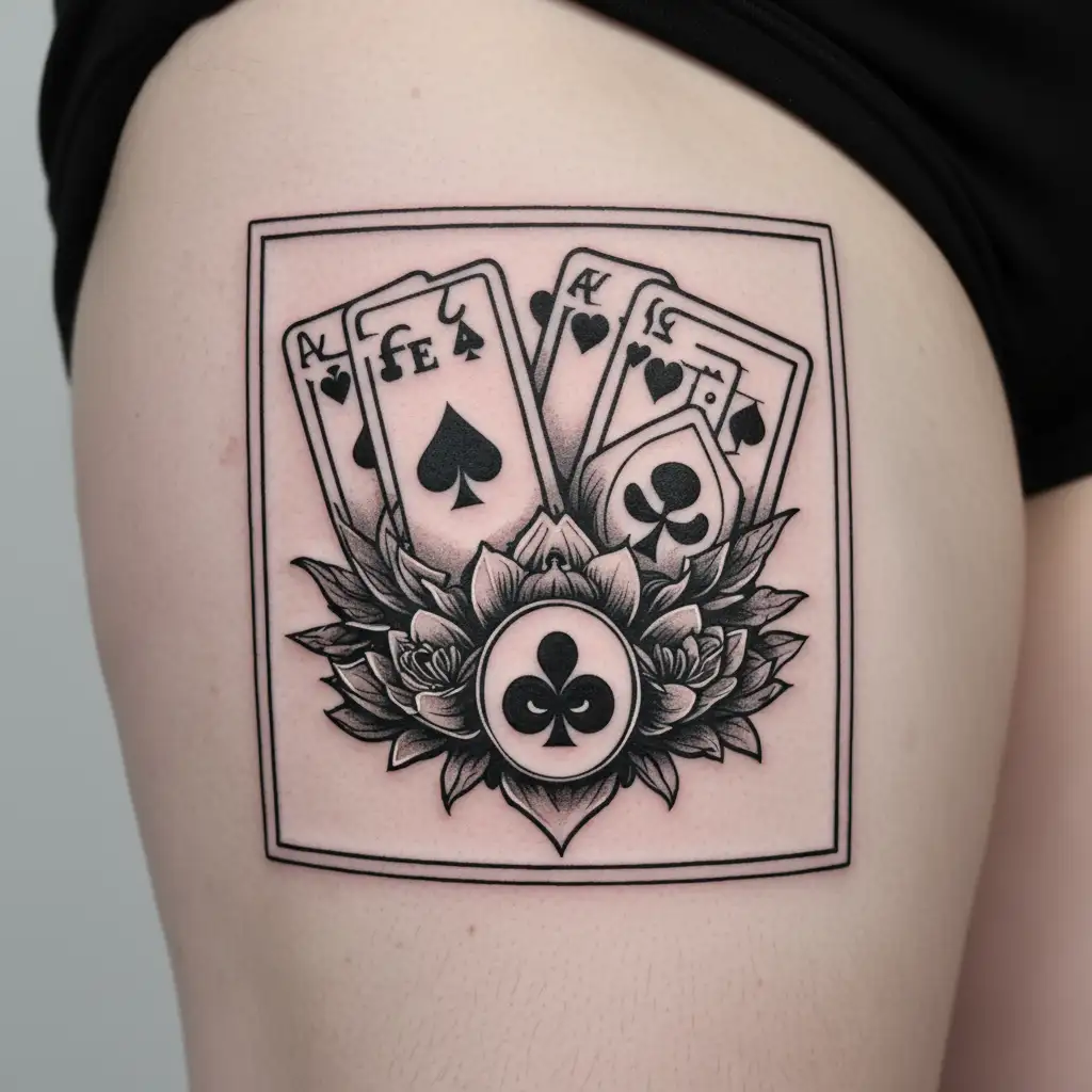 life is a gamble symbols tattoo design idea