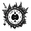 life is a gamble symbols tattoo design idea