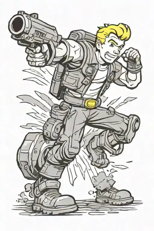 fallout vault boy tattoo design idea