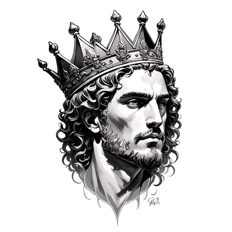 lighting going throughout with king crown and shading tattoo design idea