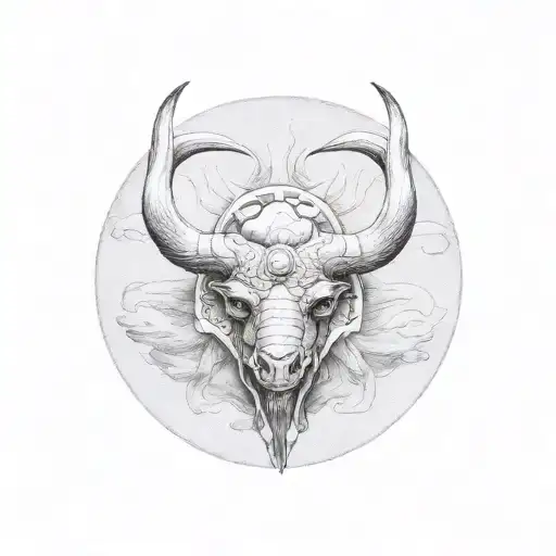Taurus watching over Scorpio pisces and cancer tattoo design idea
