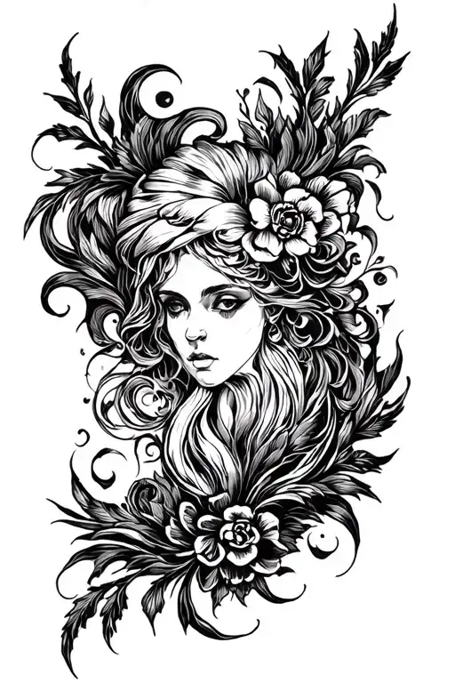 Art Nouveau Kinght tattoo design idea