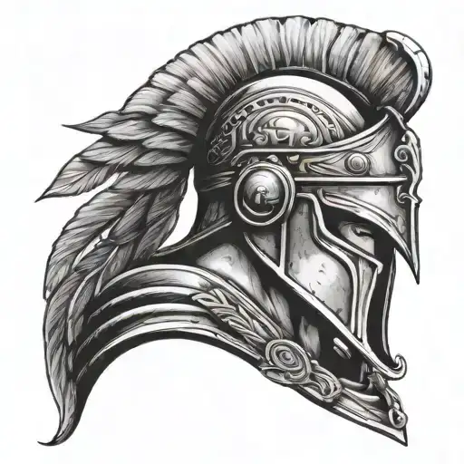 Roman Centurion Helmet above arm bands tattoo design idea