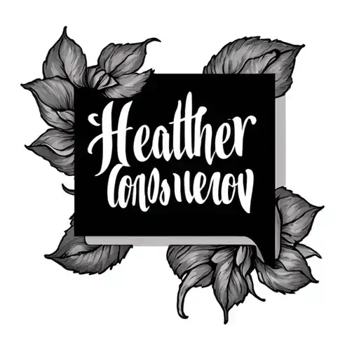 heather name written tattoo design idea