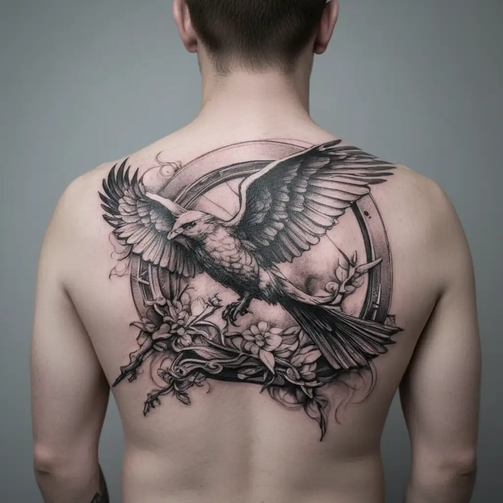 The Mockingjay from the Hunger Games movie tattoo design idea