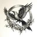 The Mockingjay from the Hunger Games movie tattoo design idea