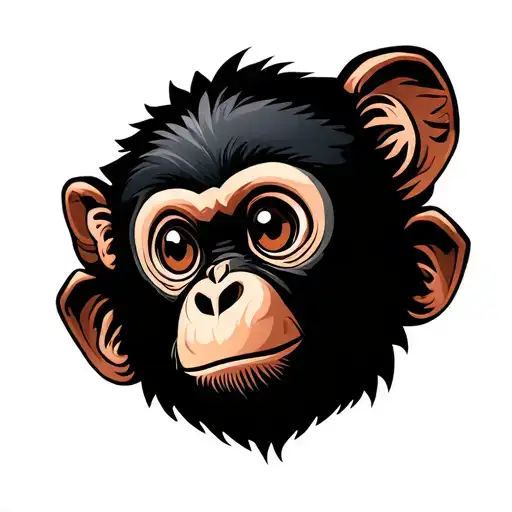 cute monkey tattoo design idea