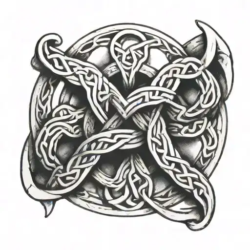 Celtic brotherhood knot intertwined tattoo design idea