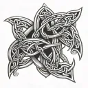 Celtic brotherhood knot intertwined tattoo design idea