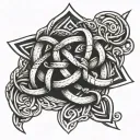 Celtic brotherhood knot intertwined tattoo design idea