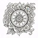 digital clock showing 11:11 clock tattoo design idea