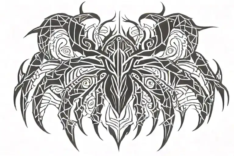 tribal spider with a body shaped like a heart  tattoo design idea