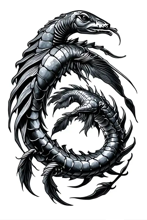 Pisces and Scorpio tattoo design idea