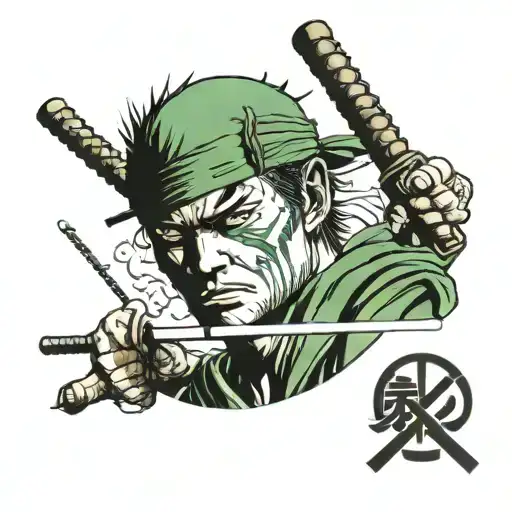 roronoa zoro logo tattoo design idea