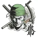 roronoa zoro logo tattoo design idea