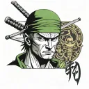 roronoa zoro logo tattoo design idea
