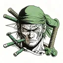 roronoa zoro logo tattoo design idea