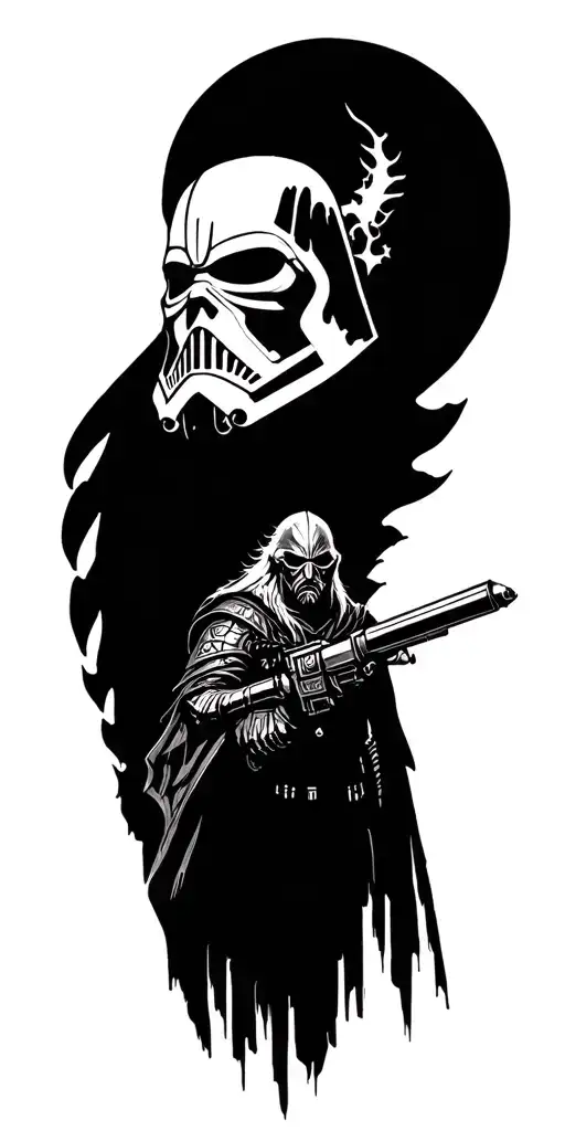 star wars, warhammer, witcher, game of thrones theme tattoo design idea