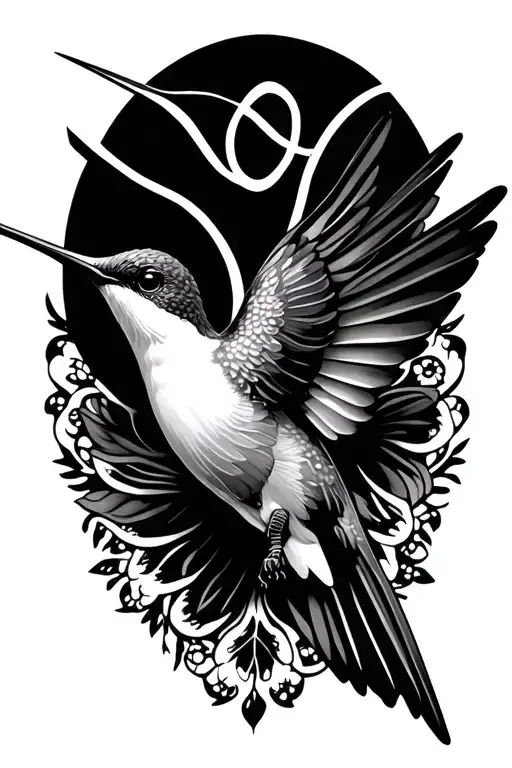 hummingbird infinity symbol tattoo design idea