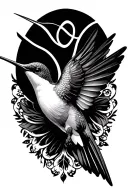 hummingbird infinity symbol tattoo design idea