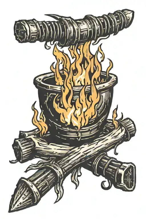 Dark Souls Bonfire tattoo design idea
