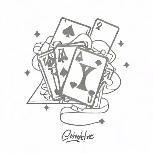 Gambling your life with playing tattoo design idea