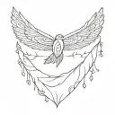 simple flyaway bandana tattoo design idea