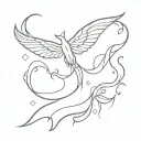 simple flyaway bandana tattoo design idea
