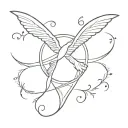 simple flyaway bandana tattoo design idea