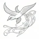 simple flyaway bandana tattoo design idea