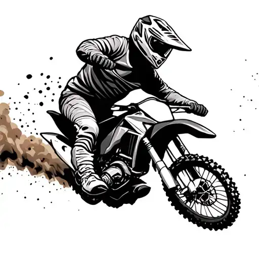 motocross rider leaping tattoo design idea