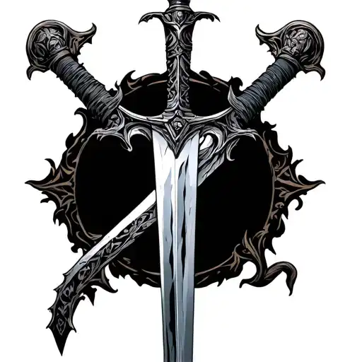 sword from black clover with asta tattoo design idea