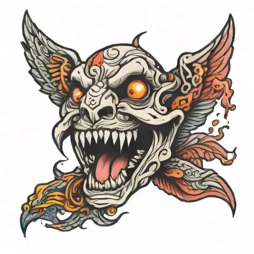 let go laughing tattoo design idea