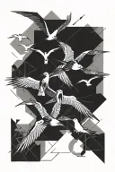 frigate birds flying tattoo design idea