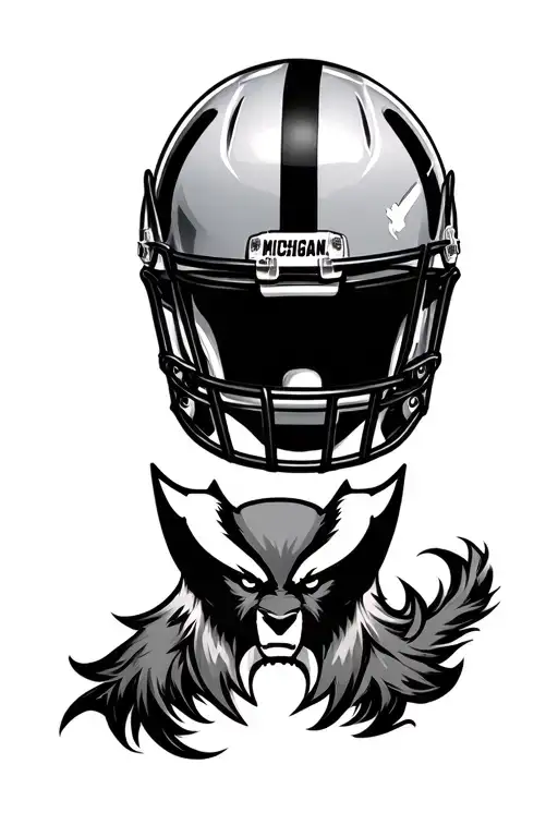 Michigan Wolverine football helmet logo incorporated tattoo design idea