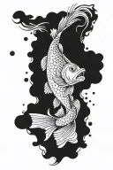 money America bass fish jumping tattoo design idea