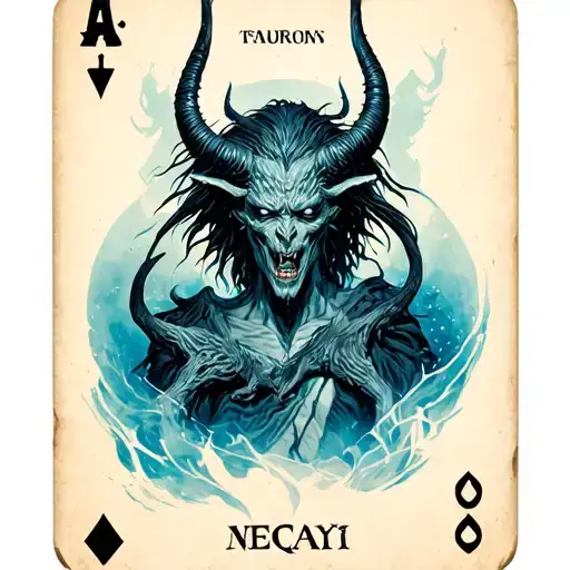 maelstrom devil tarot card from cyberpunk 2077 tattoo design idea