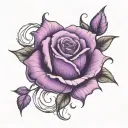 purple rose intertwined tattoo design idea