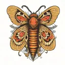 death head. moth emerging tattoo design idea