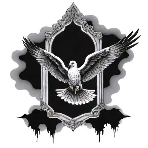 Gabriel, Azrael, seagull and window  tattoo design idea