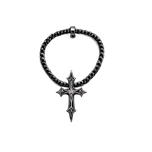 cross pendant necklace tattoo design idea