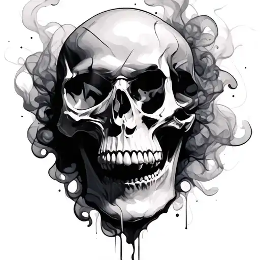 Smokey Skull tattoo design idea