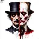 Jekyll and Hyde split tattoo design idea